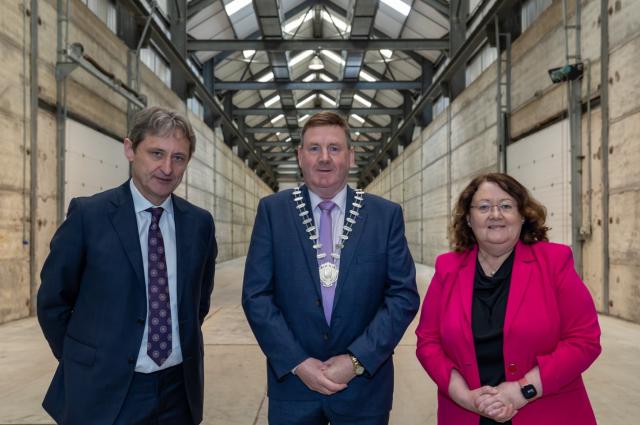 Pictured at the official hand-over of the Dalton Centre to Offaly County Council in May 2024 were  Jim Dollard, Executive Director,  ESB, Cllr Eddie Fitzpatrick and Anna Marie Delaney