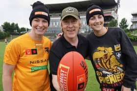 Hector pictured with Aileen Gilroy (Left) and Galway's Áine Mc Donagh (Right).