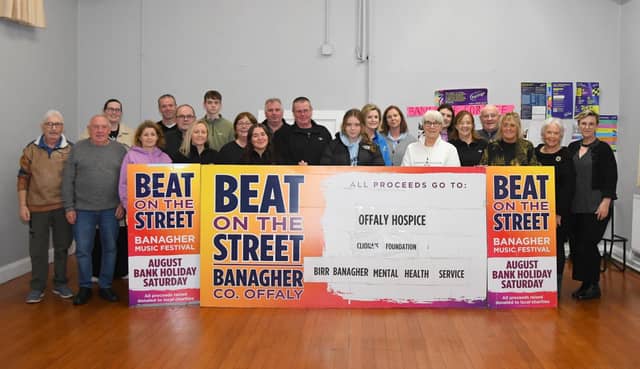 Beat on The Street Banagher 2025 presented an impressive €17,500 to five very deserving causes at Banagher Community Centre. Photo Credit: Dave Boylan