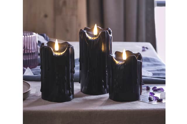 Said to embrace the shadowy side of winter, “this is more just the moodiness of it all, and I love that it’s not only with black, but also inspired by celestial themes,” explains Johnson.