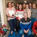 Celebrity Chef Edward Hayden, Cllr James Kelly with the Class of 1990 enjoying the Cookery Demonstration at Bloom HQ, Mountrath in 2023. Photo: Denis Byrne