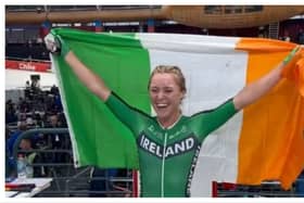 Laura Gillespie at the Track World Championships in Chile (Image: @UCI_Track)