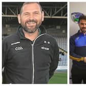 Kieran Bowe (left) will referee Sunday's Laois SHC final. Right: Lee Cleere and Dwane Palmer with the Bob O'Keefe Cup