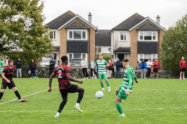 Action from Evergreen’s away win against Callan that maintained their position at the top of the table in the St Canice’s Credit Union Premier Division last Sunday morning.