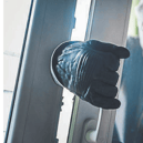A front door was damaged