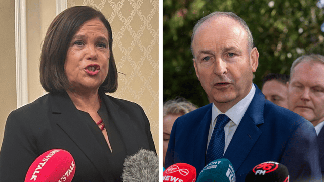 Sinn Féin leader Mary Lou McDonald and Taoiseach Micheál Martin