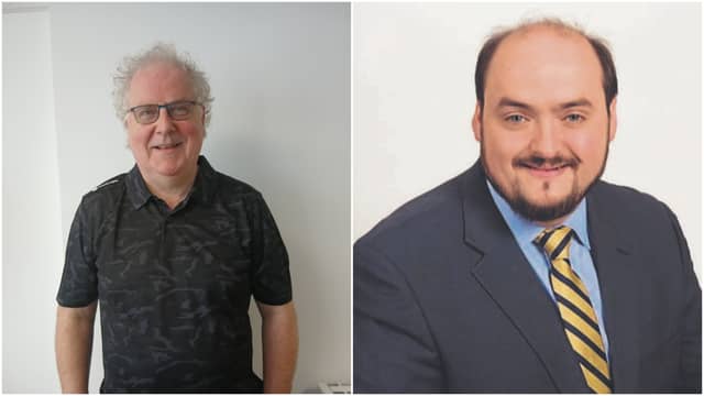 (Left: Fintan Farrelly, musical director ; Right: Andrew Reynolds , chairperson)