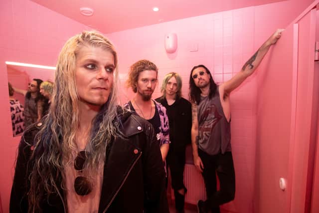 They channel the grit of Seattle’s grunge era with the swagger of LA’s Sunset Strip. Since 2021, they’ve released a string of acclaimed singles and EPs, building a global following and commanding stages with their ferocious live shows. Their momentum has seen them share bills with heavyweights such as Airbourne and Poets of the Fall, headline venues like Whelan’s (Dublin) and Voodoo (Belfast), and take their sound to UK audiences on tour in 2024. MORE BELOW PHOTO.