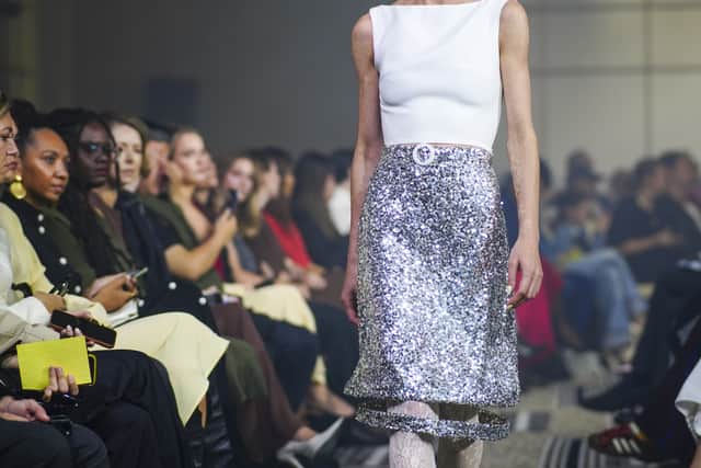 Of course, the more dramatic pieces carry caveats. Balloons and fringe make for striking visuals but are harder to wear, but Lee seems aware of the trade-offs: for every outsize silhouette, there was a scaled-back variant.