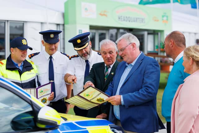 Laois Offaly Gardaí and ploughing championships organisers at the 2025 event launch in Offaly. Pic: Jeff Harvey