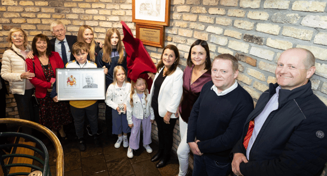 Members of the Maye family at the unveiling of the special plaque in memory of the late Christy. Pic: Ger Rogers