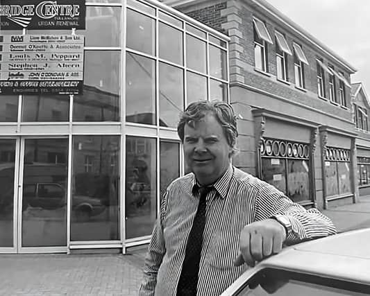 The late Christy Maye pictured as the Bridge Centre nears completion in 1995