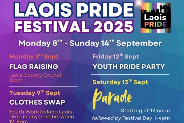 "The week is filled with events from a clothes swap and woodlands dog walk to an upcycling workshop and boardgames night - showcasing the incredible diversity and inclusivity that we are proud of in Laois and celebrating our LGBT+ community," organisers said.
