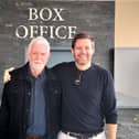 Marc McMenamin (right) with podcast guest, Eurovision winner Charlie McGettigan