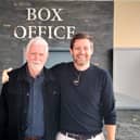 Marc McMenamin (right) with podcast guest, Eurovision winner Charlie McGettigan