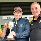 Glenmore captain Richie Hennessey receives the trophy. Picture: Willie Dempsey