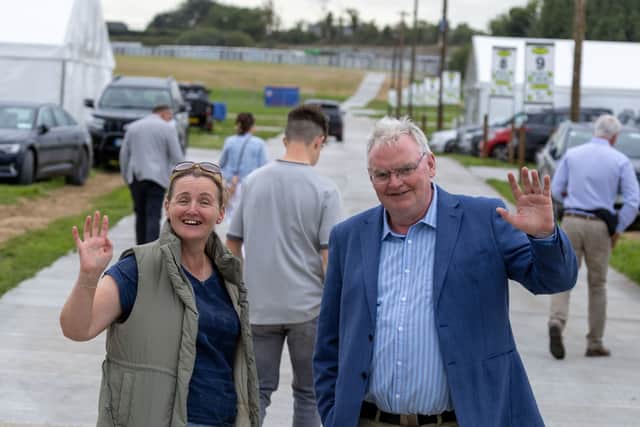 Ms Flaherty (pictured below with site manager Tom Kelly) is the widow of Joseph Grogan, who passed away in April 2023. Cllr Leahy remarked: “I'd like to thank Lisa for carrying on the legacy of Joe.”