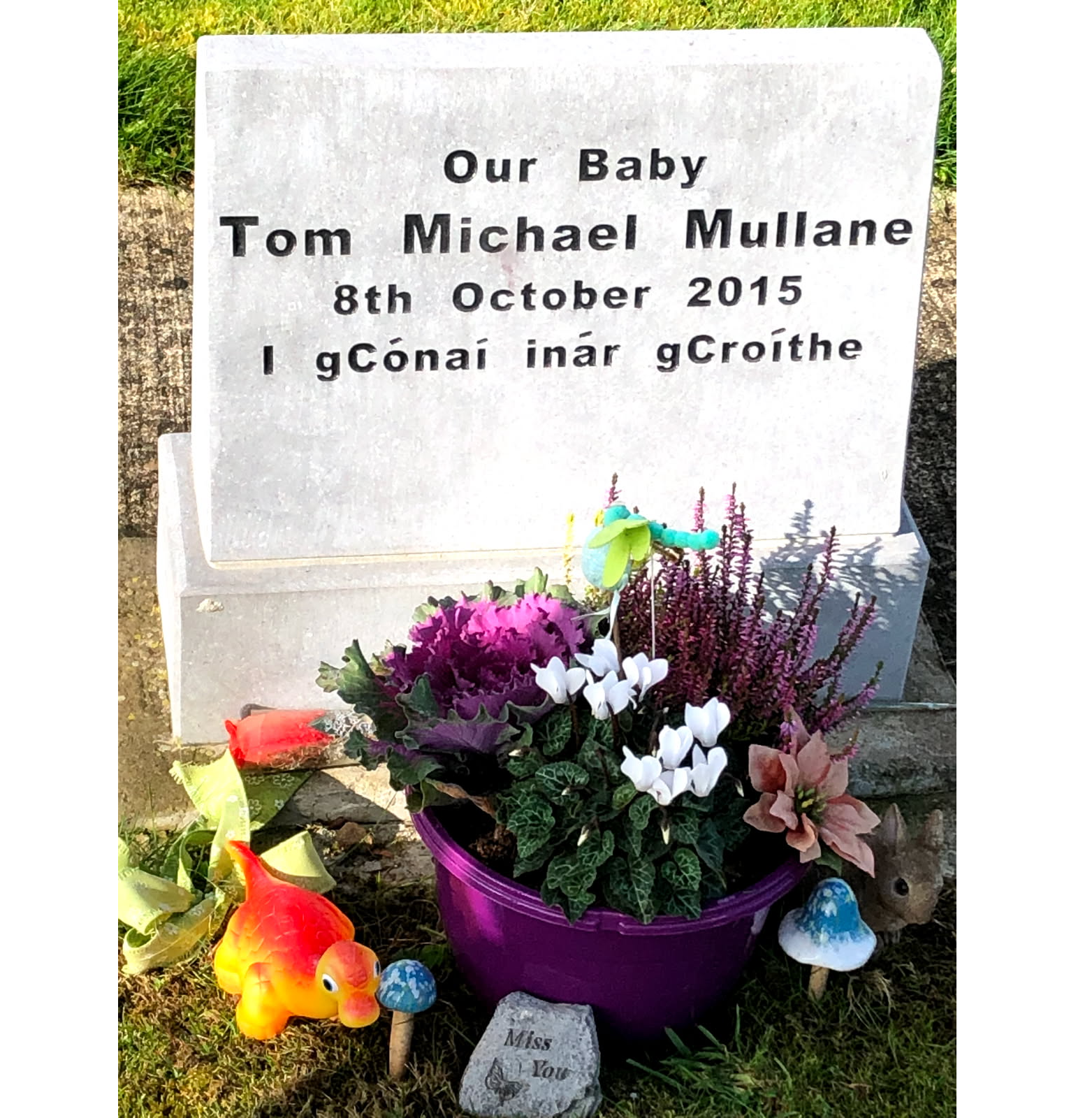 Gravestone of Tom Conway Mullane whose short life will be remembered on a new website to honour those buried in  St Patrick’s Graveyard, Patrickswell