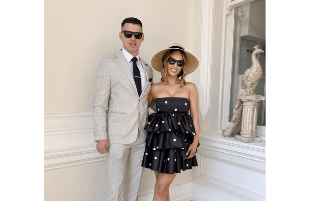 TJ and Niamh pictured at the wedding of former Kilkenny hurler Colin Fennelly and Aliyah McCarthy over the weekend | PICTURE: Instagram Niamh de Brún-Reid