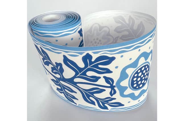 8. Sunflower Border/Blue wallpaper, £40 per roll, Fiona Howard