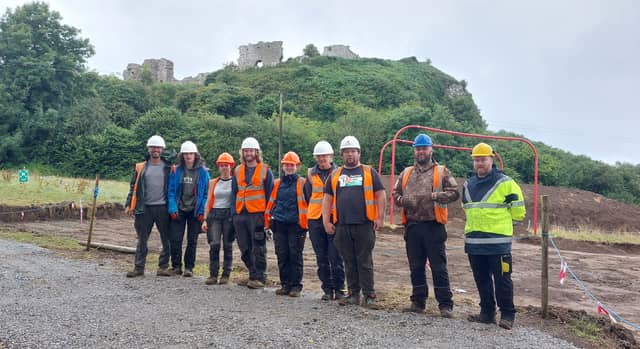 The dig team; Agostino Nobilini, Caolan Flynn, Paz Alvarez, Beannán Jones, Caoilfhionn Stoirí, Izabela Aptewicz, Crióstóir O'Driscoll, Colm Flynn Horizon Archeology & Gavin Cobbe LCC. Pic: Leinster