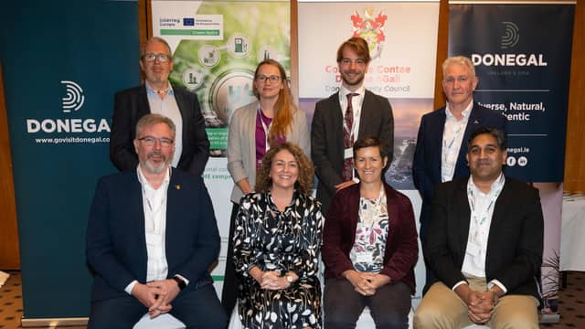 Back L-R Kevin Sexton, Lisa Pearce, Maarten Meijer, David Surplus. Front L-R Eunan Quinn, Anne Marie Conlon, Nuala Carr, Sundeep Reddy. Photo Clive Wasson