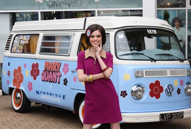 Model Nadine Petite helps launch a new exhibition at The Museum of Style Icons at Newbridge Silverware which features the style of British fashion icon Mary Quant