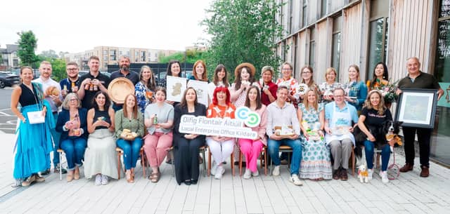 Cathaoirleach of County of Kildare, Cllr Carmel Kelly with KCCouncil Local Enterprise Office Team members and food and craft producers from Kildare. Aishling Conway Photography