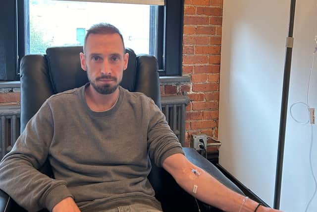 His friend Alecs Donovan has therefore set up a GoFundMe page to help him fund the next round of treatment in Germany, which he said will thin his blood and reduce the effects of long Covid.