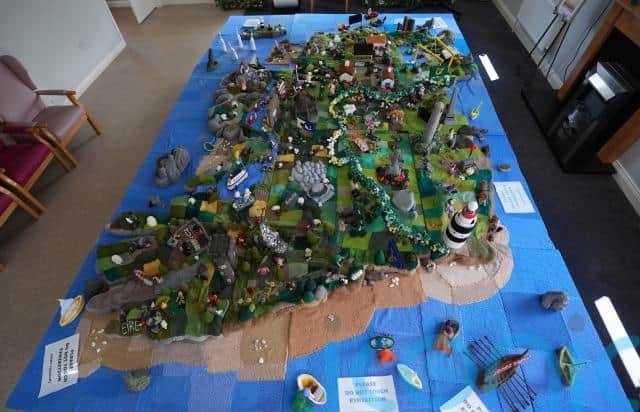 The women met every Wednesday at Carnew Community Care centre where they came up with ideas of landmarks and historical sites across the island of Ireland that they could sew and knit together.