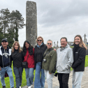 Journalists from Australia and New Zealand at Clonmacnoise, with Aoife Costello, Tourism Ireland (right)