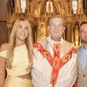 Fr Eugene Boyce, of Rockhill, with niece and nephew, Aine and Barry Bresnihan at his golden jubilee I PICTURE: Helen O'Callaghan Photography