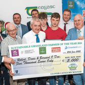 Clover category winners Robert, Denis and Bernard O'Dea, Kilteely, at the awards ceremony I PICTURE: O'GORMAN PHOTOGRAPHY