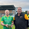 Captain Mark Dowling receives the trophy after Dunnmaggin’s Junior E league success. Picture: Willie Dempsey