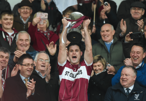 Mullinalaghta St Columba's captain Shane Mulligan with the silverware following his side's memorable win over Kilmacud Crokes in the 2018 Leinster Club Final Picture: Daire Brennan/Sportsfile