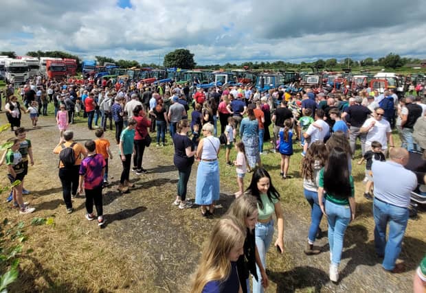A section of the large crowd at the annual Brereton's Bar Tractor Run.