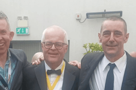 Charles Malone DMT Danny Banks DMT Immediate Past District Director 71 and Gearoid Murphy DMT
