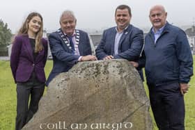 Cllr Dakota Nic Mheanman, Cllr  Martin Harley, Cathaoirleach of Lifford-Stranorlar Municipal District, Cllr Martin Scanlon and Cllr Patrick McGowan