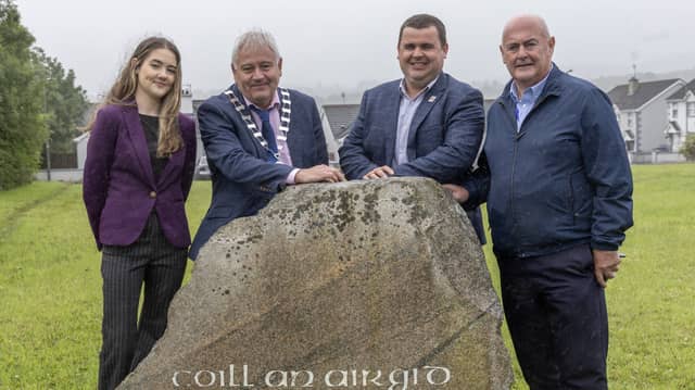 Cllr Dakota Nic Mheanman, Cllr Martin Harley, Cathaoirleach of Lifford-Stranorlar Municipal District, Cllr Martin Scanlon and Cllr Patrick McGowan