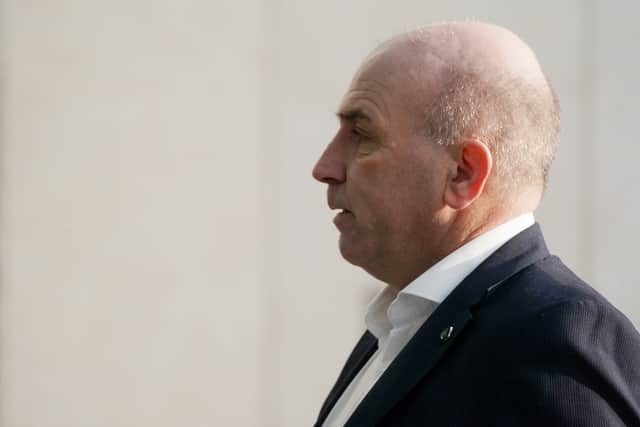 Carey, dressed in a suit and wearing a patterned tie, only spoke during the brief appearance to plead “guilty” to the ten charges.