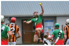 Jer Quinlan rises to catch the ball in his side's victory over Camross. Picture Credit: Denis Byrne