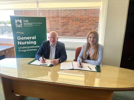 Professor Vincent Cunnane, President of TUS, and Beth Lodge, Director of Nursing, Fresenius