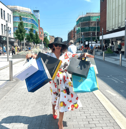 PICTURE: Celia Holman Lee out shopping in Limerick during the fine weather