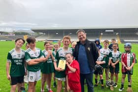 The Model School hurling team who won the under-11 Roinn D final in UPMC Nowlan Park - a first for the school