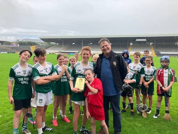 The Model School hurling team who won the under-11 Roinn D final in UPMC Nowlan Park - a first for the school