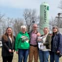 L to R, Mayor Tammy Holicky, Council Member Theresa Ferch, James O'Reilly,  Monica O'Reilly and baby Julia and Janice Sellner