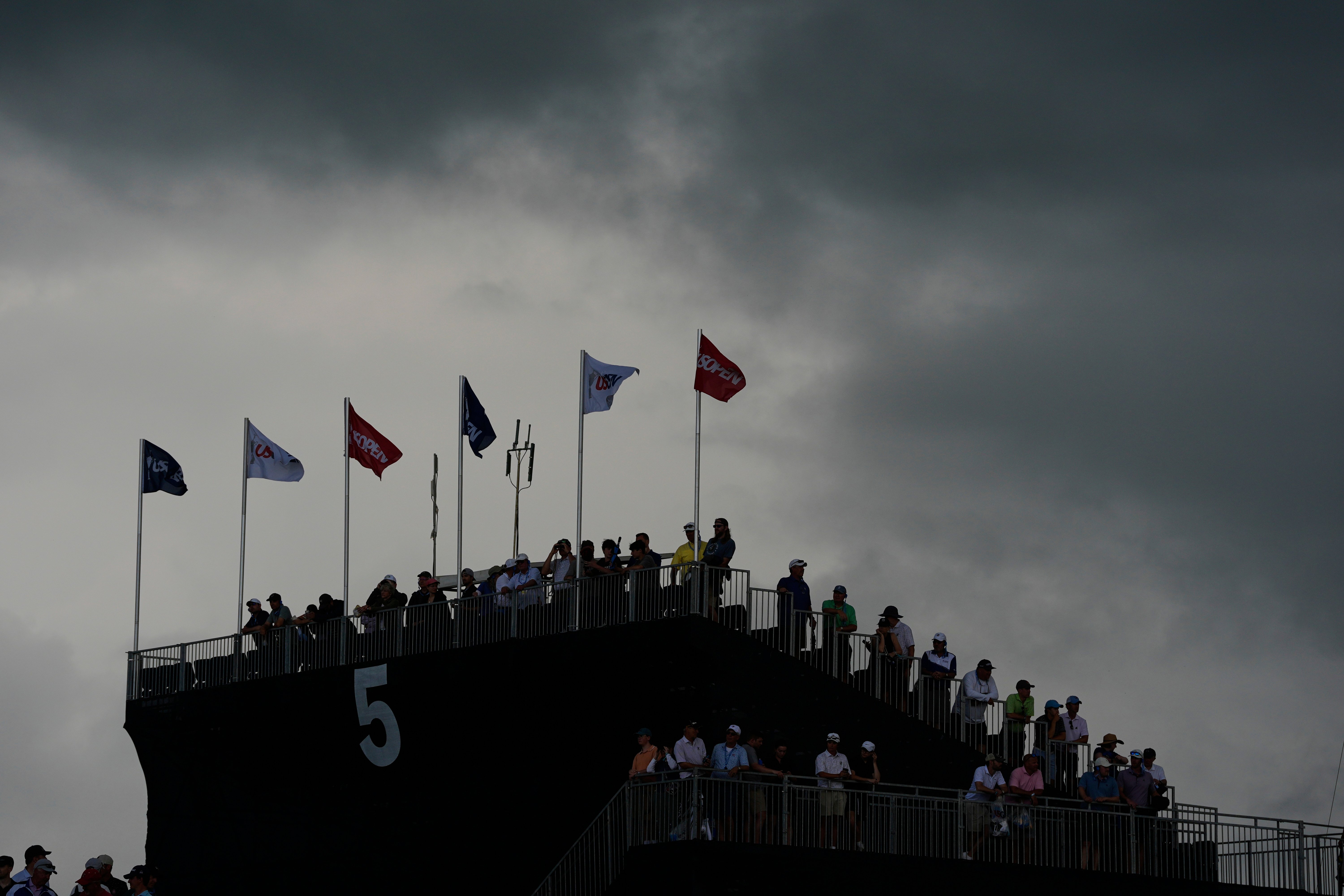Heavy rain halts play at US Open with overnight leader Sam Burns still ...