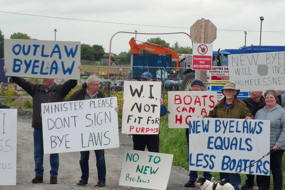 Protesters gather in Tullamore to oppose proposed river and canal regulations