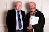 The late Gerry McGovern pictured with Leitrim GAA Chairman Declan Bohan