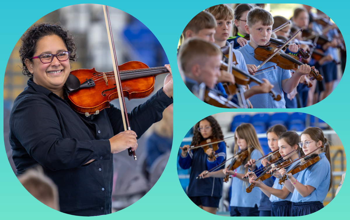 Children in  Rathdowney and Timahoe schools took part in Fiddle Fiesta.